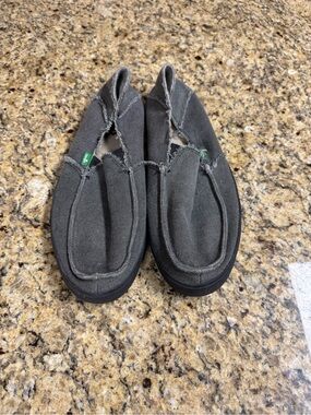 Sanuk Men's Dark Gray Canvas Slip-Ons